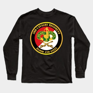 3rd Cavalry Regiment DUI - Red White - Blood and Steel Long Sleeve T-Shirt